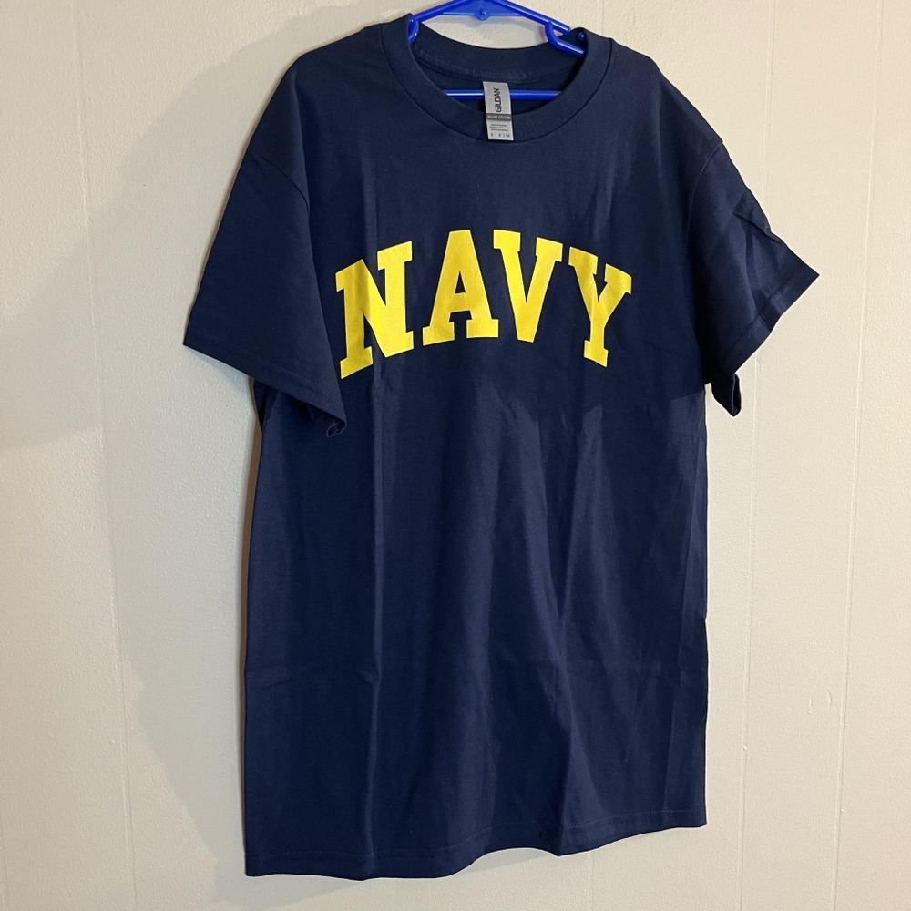 Navy Branch Navy and Yellow Small Short Sleeve Tee